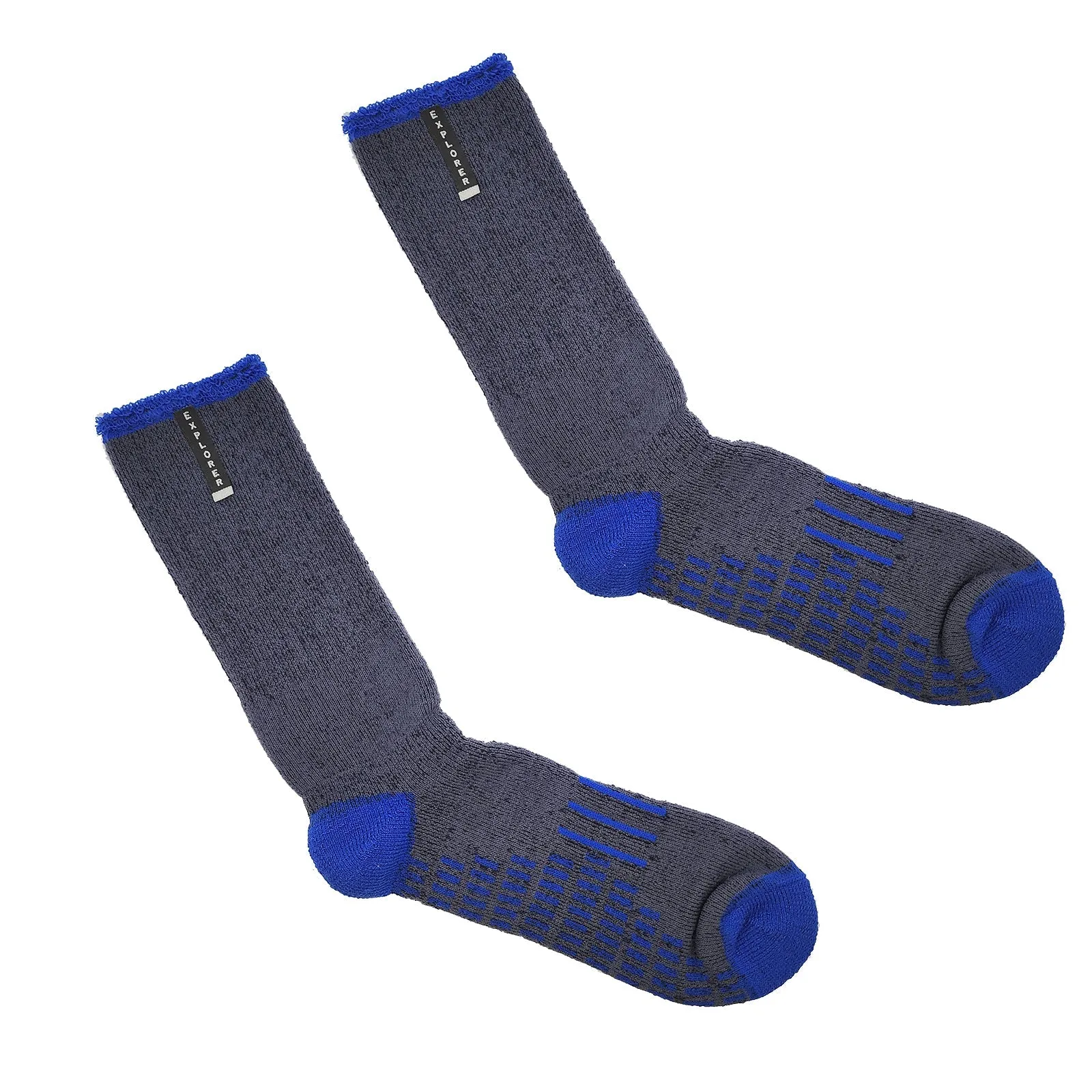 3 Pair Bonds Explorer Extreme Impact Crew Mens Work Thick Wool Socks SZSC2W Bulk Navy