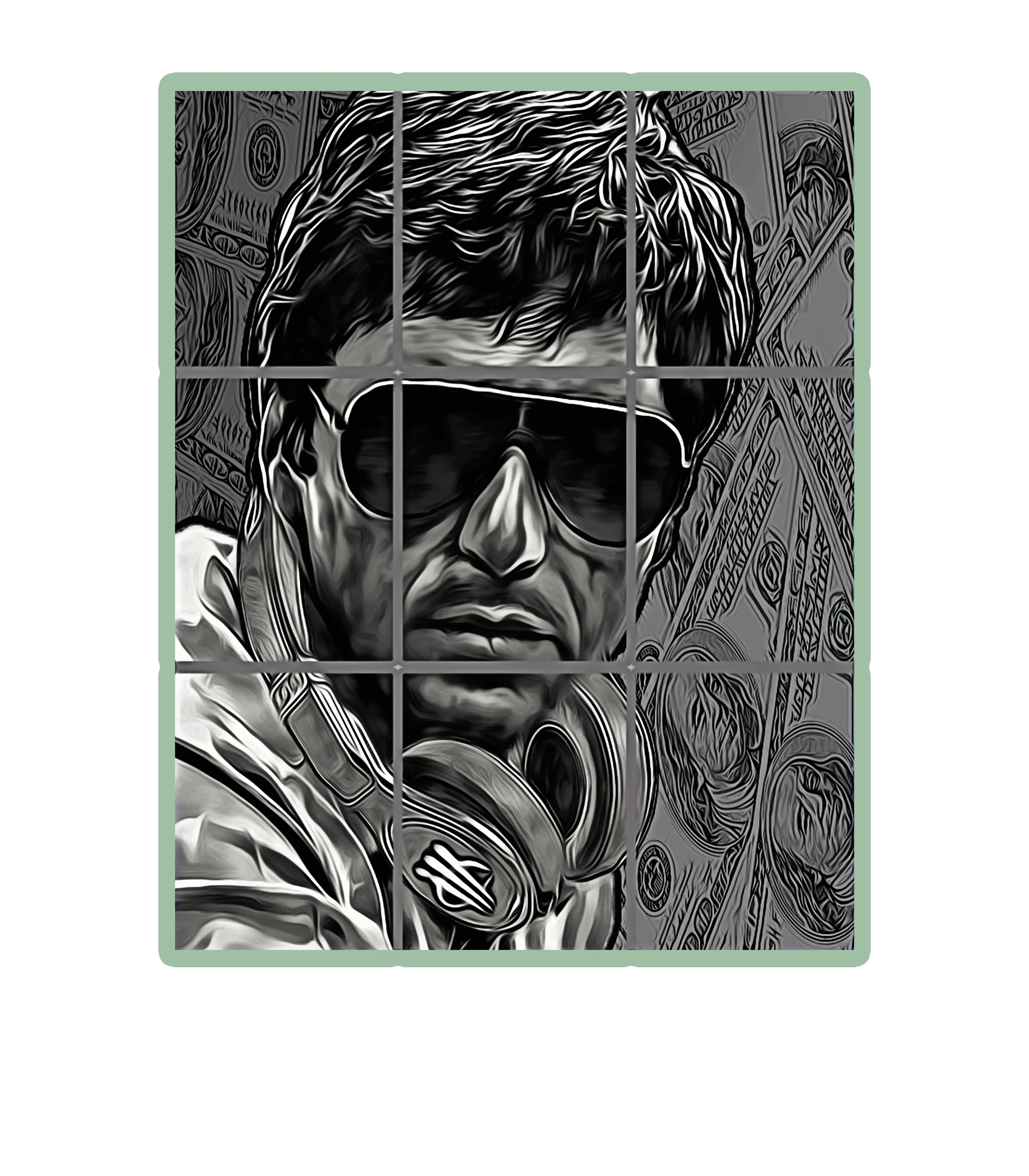 Air Jordan 4 Seafoam aka “Oil Green” - Black T-Shirt (PACINO)
