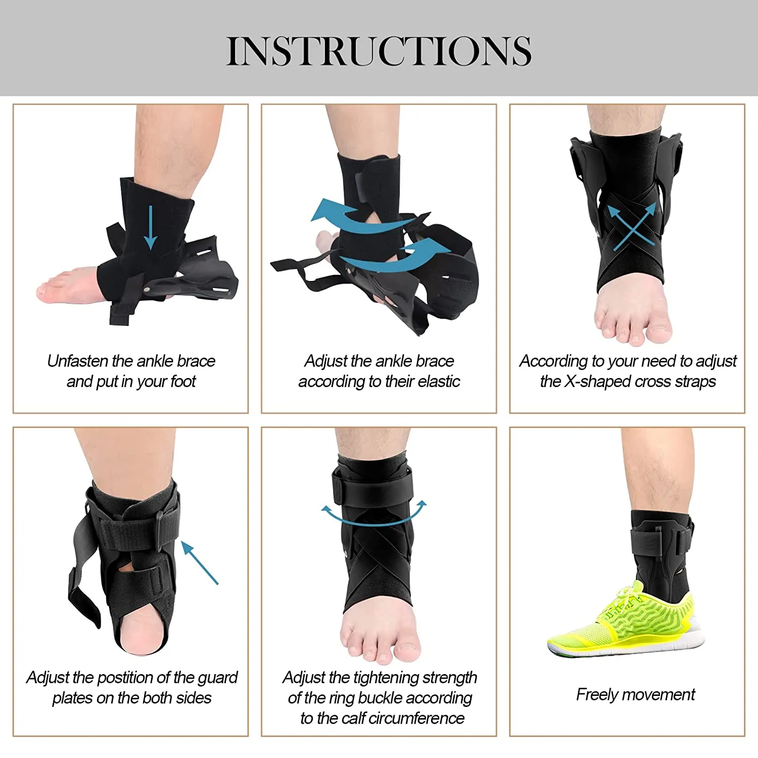 Ankle Support Brace for Ankle Sprains-XL