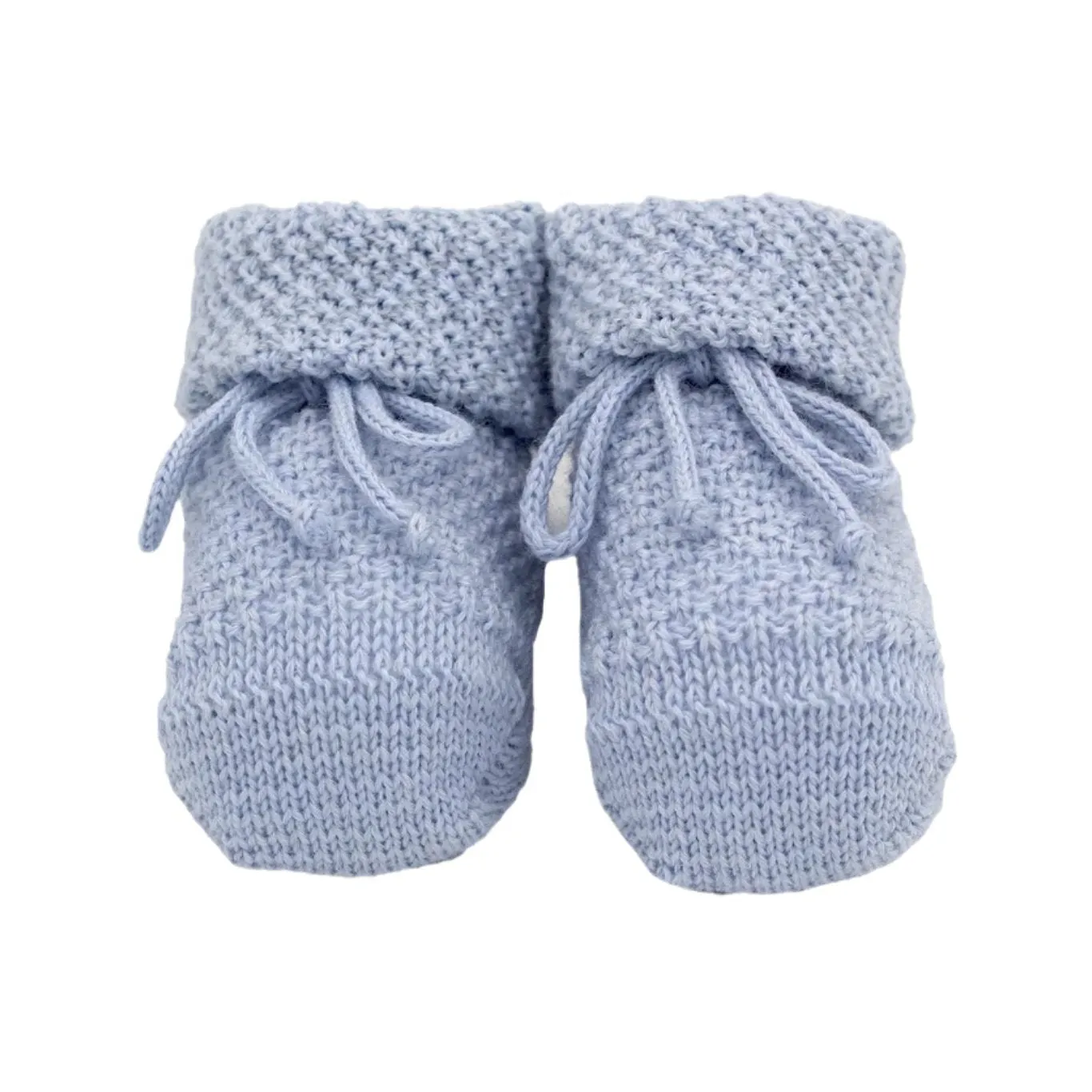Baby Shoes in Cross Knit - Light Blue