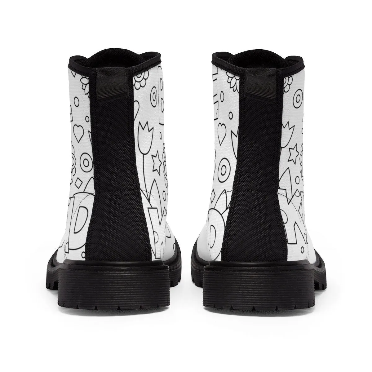 Be Kind Paintable Canvas Boots,Casual Hiking,Realistic print, Birthday/His/Hers/Couples Gift/Graduation/Valentine Gift