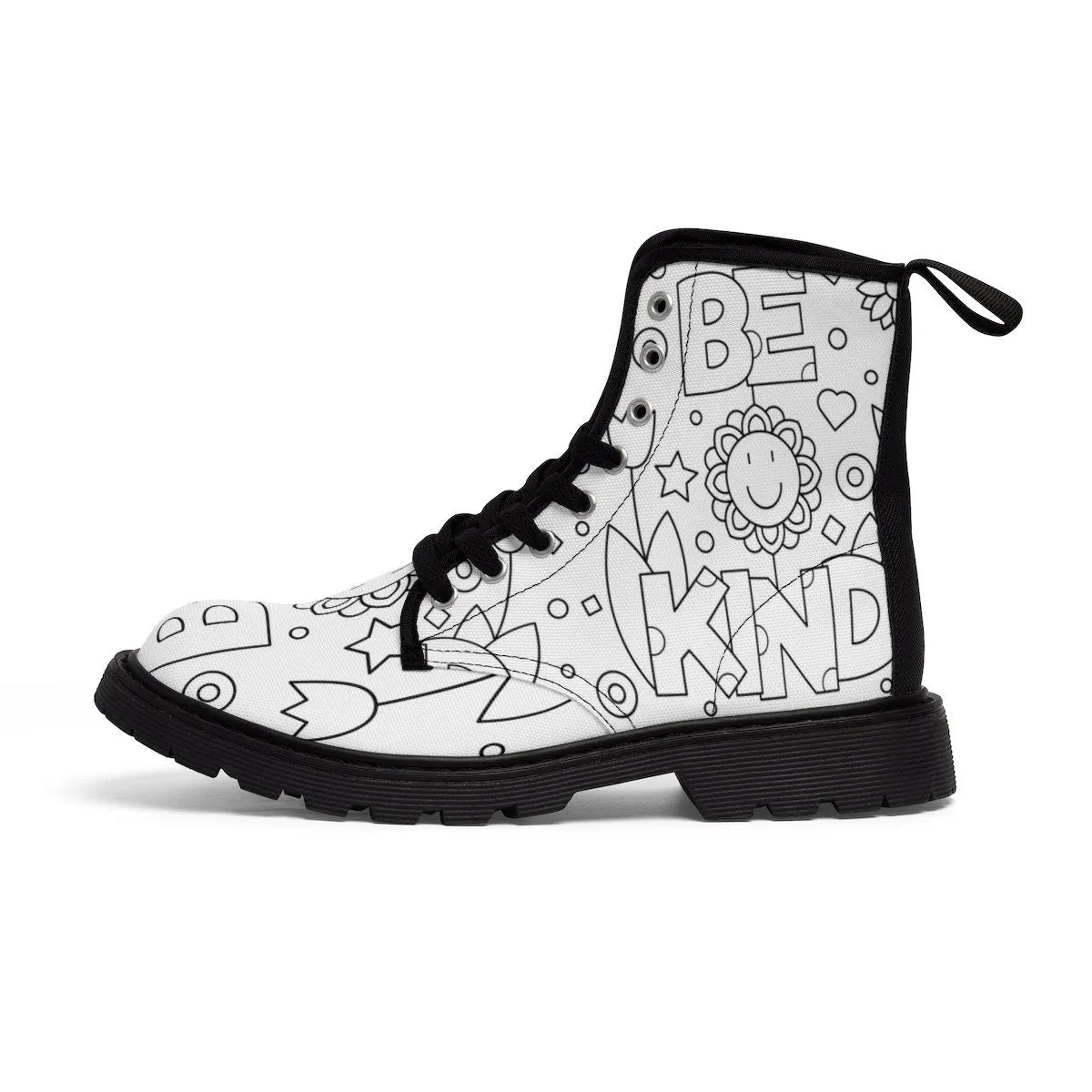 Be Kind Paintable Canvas Boots,Casual Hiking,Realistic print, Birthday/His/Hers/Couples Gift/Graduation/Valentine Gift