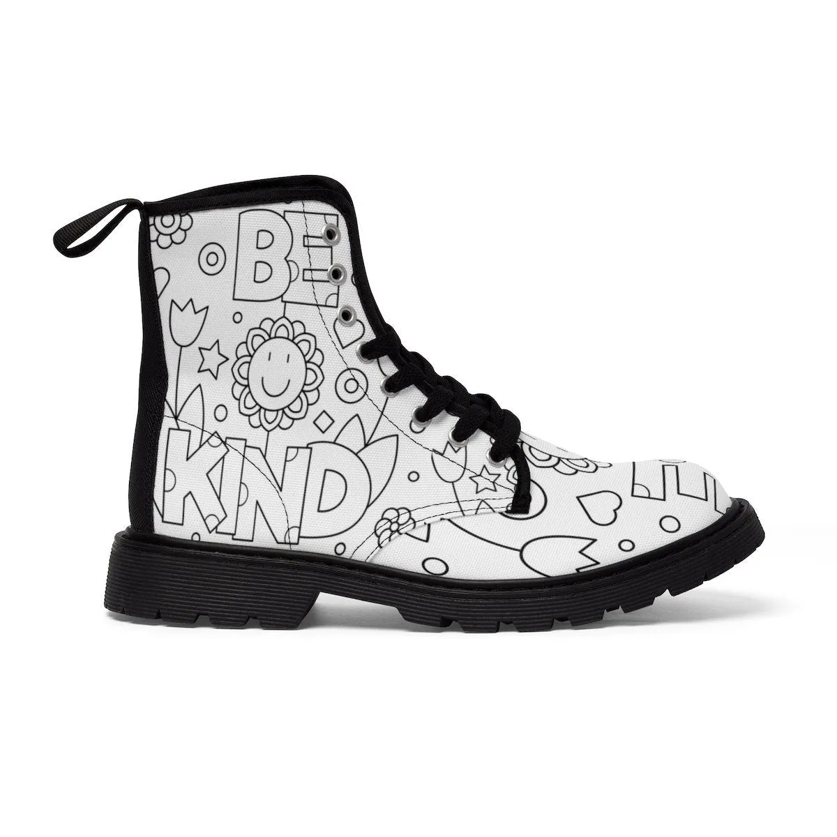 Be Kind Paintable Canvas Boots,Casual Hiking,Realistic print, Birthday/His/Hers/Couples Gift/Graduation/Valentine Gift