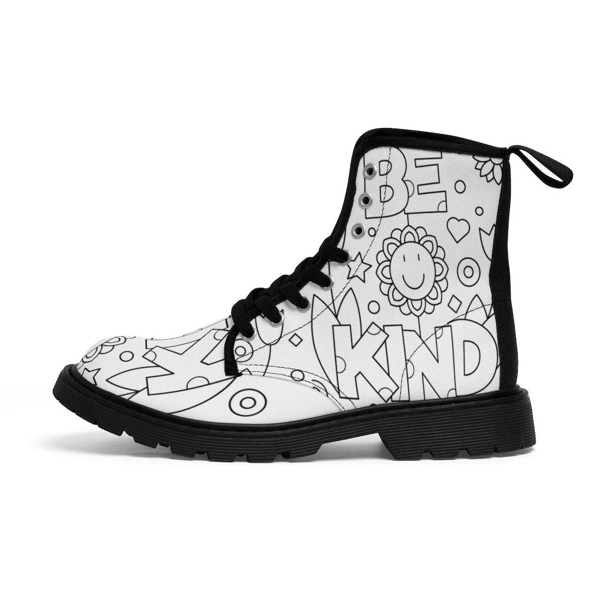 Be Kind Paintable Canvas Boots,Casual Hiking,Realistic print, Birthday/His/Hers/Couples Gift/Graduation/Valentine Gift