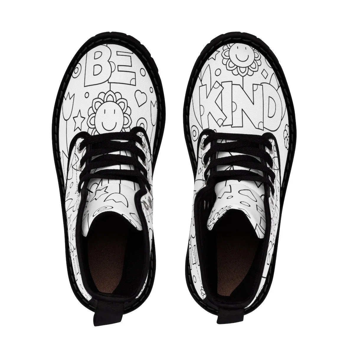 Be Kind Paintable Canvas Boots,Casual Hiking,Realistic print, Birthday/His/Hers/Couples Gift/Graduation/Valentine Gift