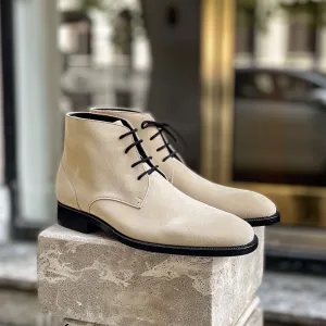 Beige Suede Federico Lace Up Chukka Boots