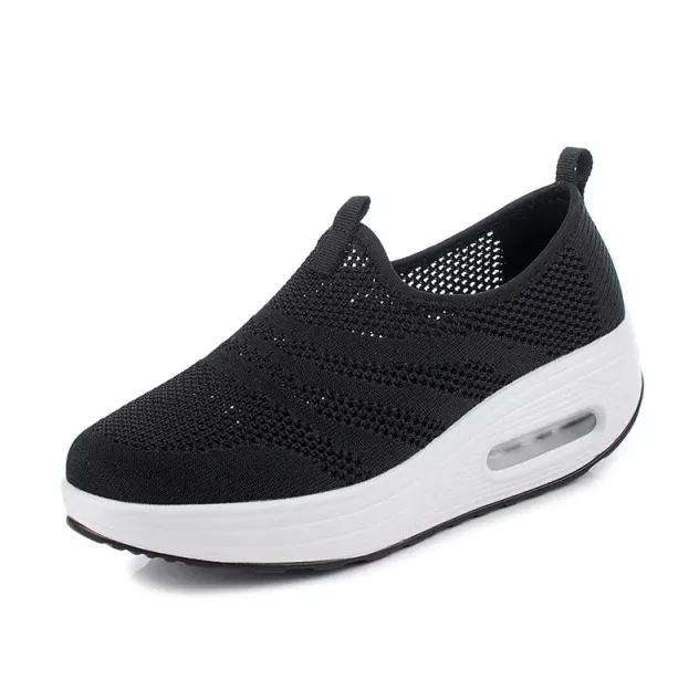 Bennu Women's Platform Walking Black Shoes