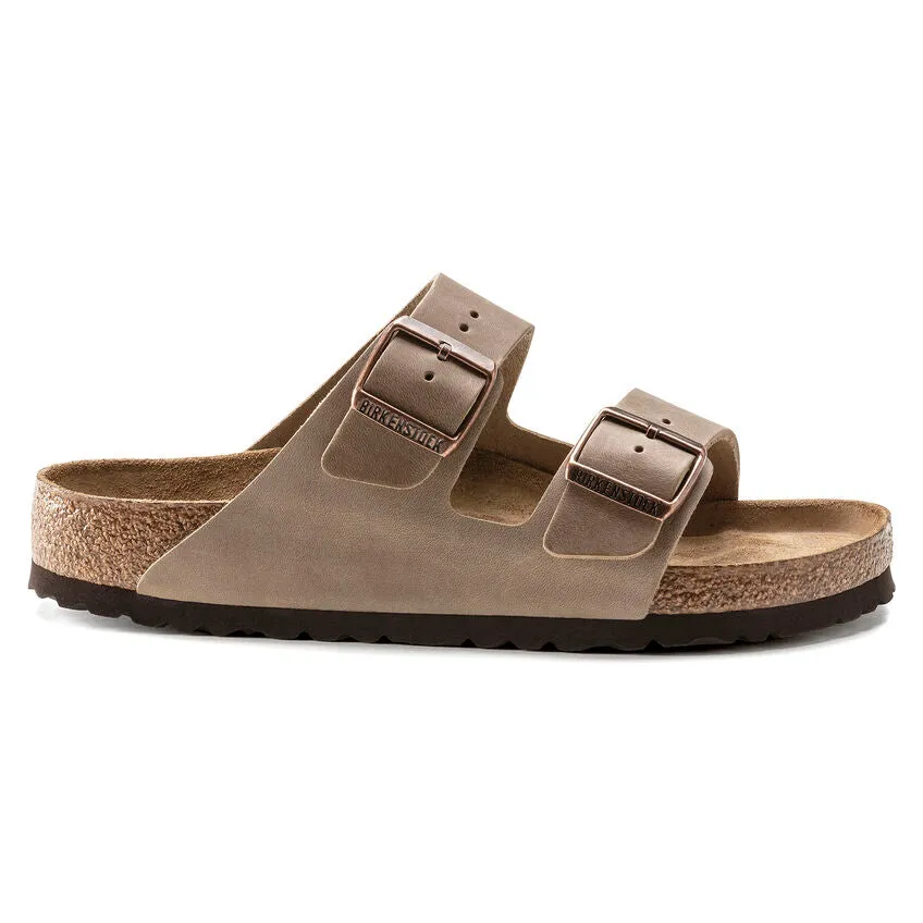 'Birkenstock' Men's Arizona Oiled Leather Soft Footbed Sandal - Tobacco Brown