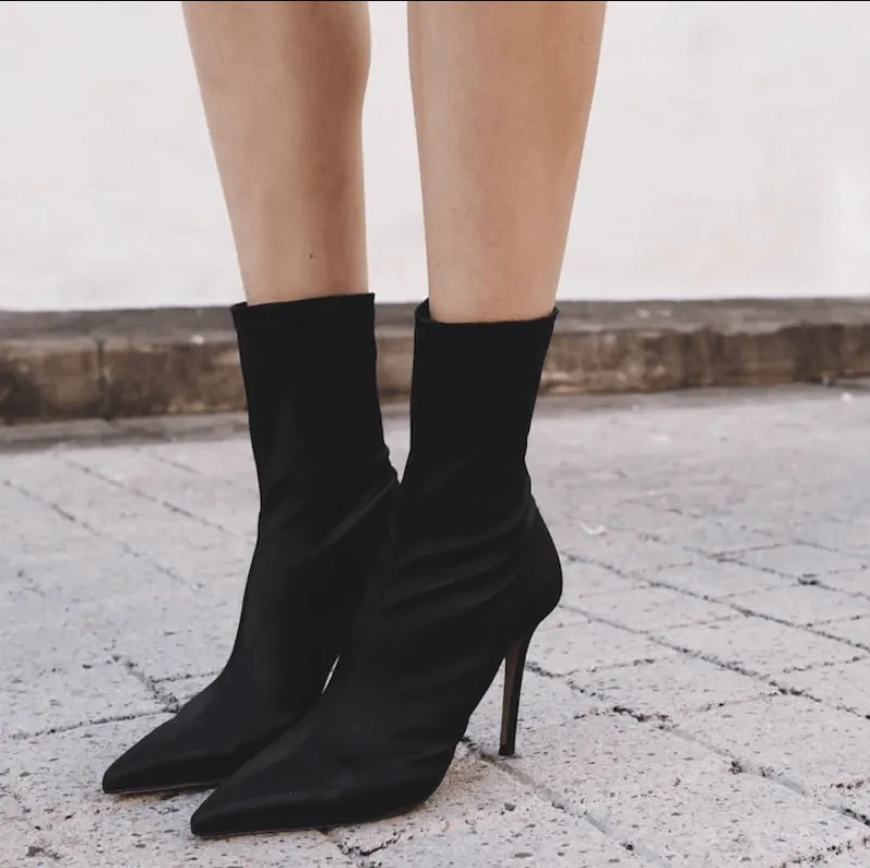 Bright Color High Heel Calf Sock Boots