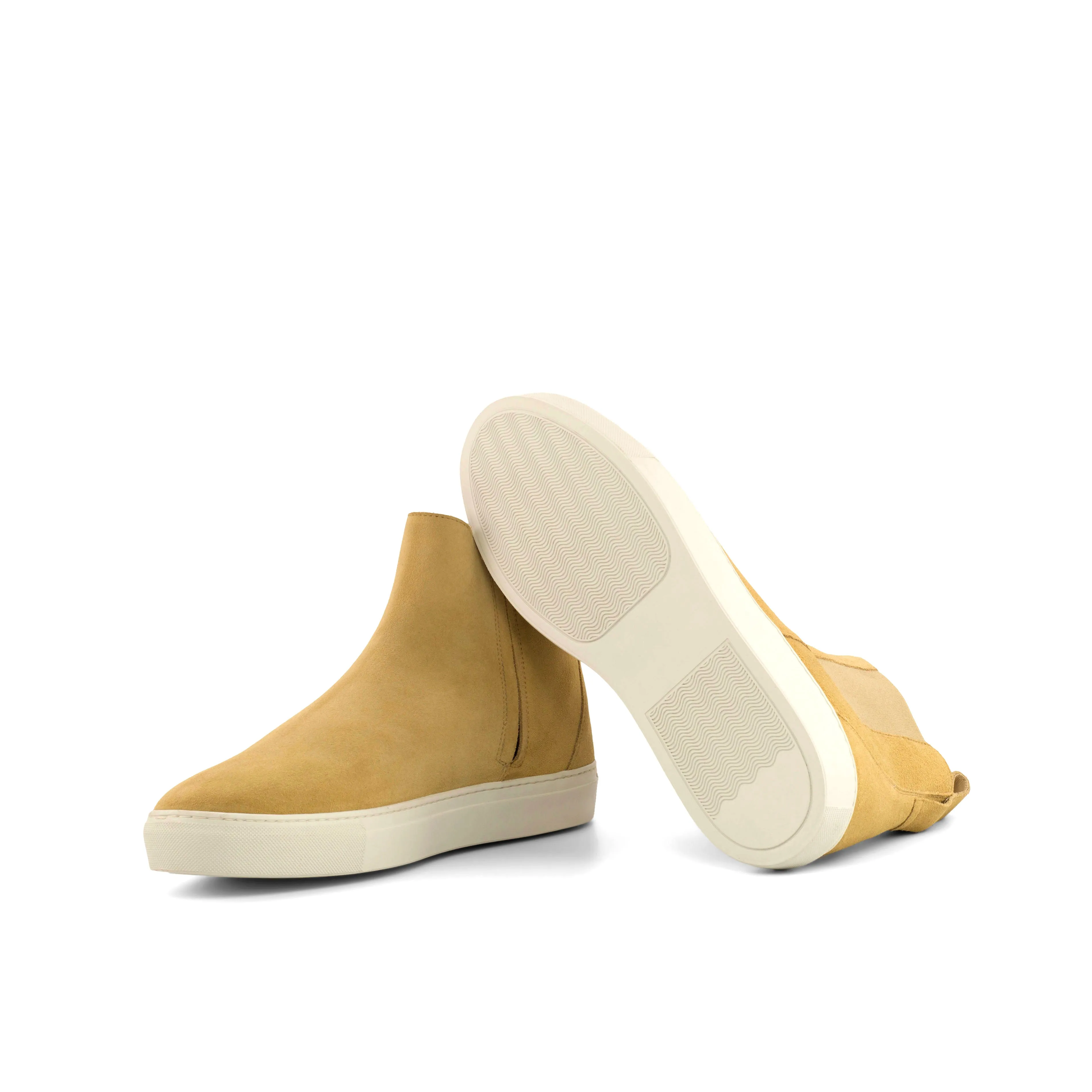 DapperFam Gallant in Sand Men's Lux Suede Chelsea Sport