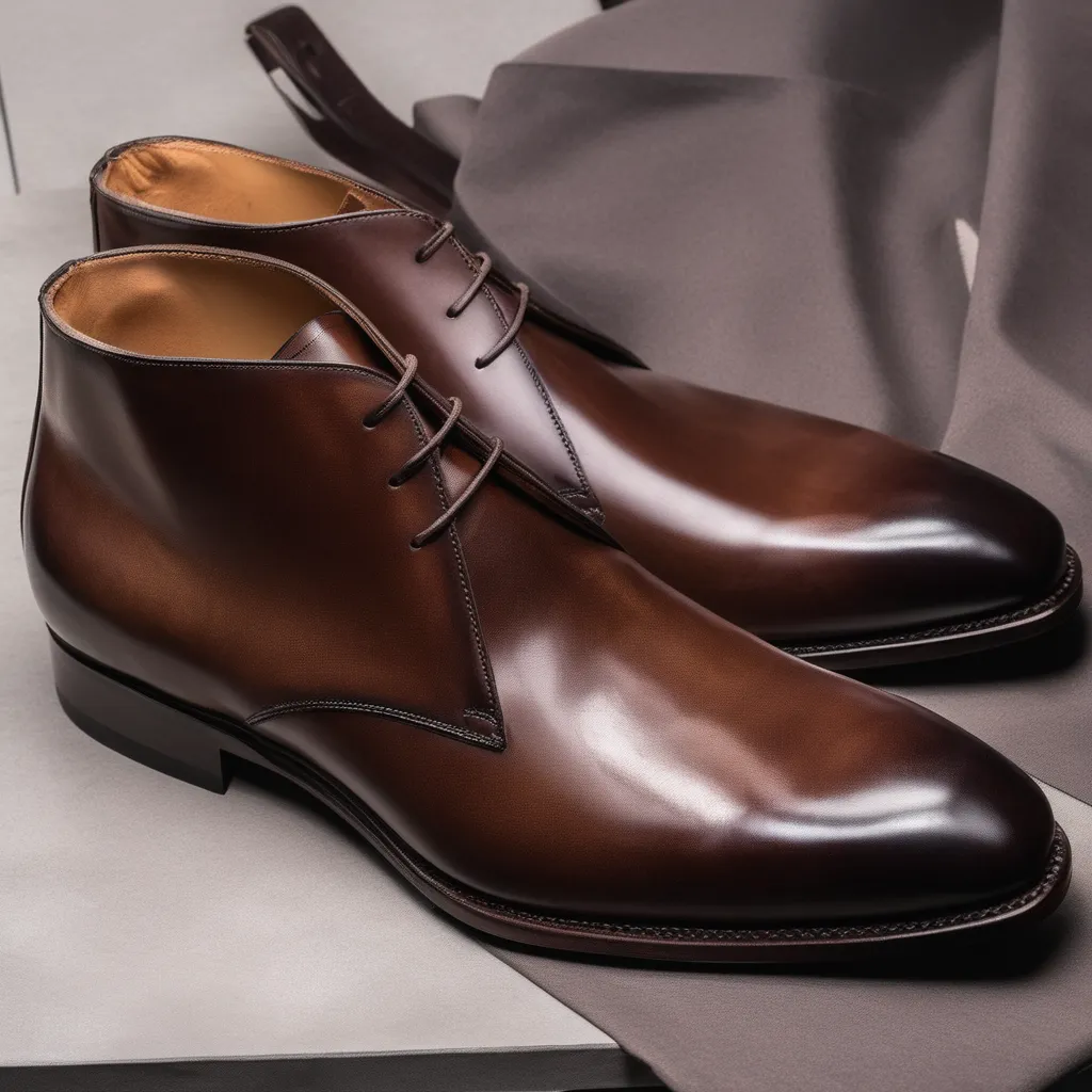 Dark Brown Leather Gabrovo Chukka Lace Up Boots