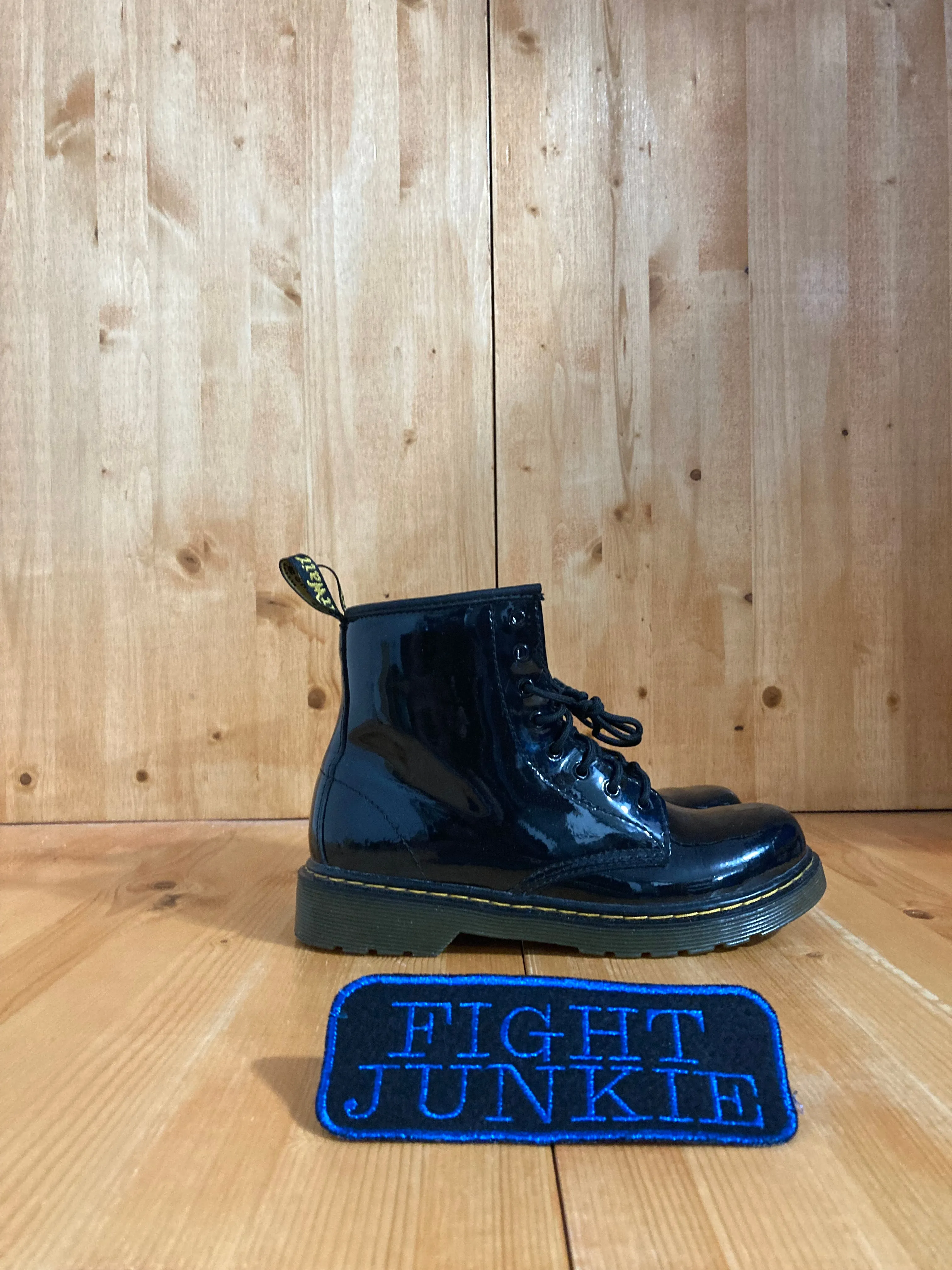 DR MARTENS DOC MARTENS AIRWAIR Women's Size 5 Patent Leather 8 Eye Lace Up Boots Black