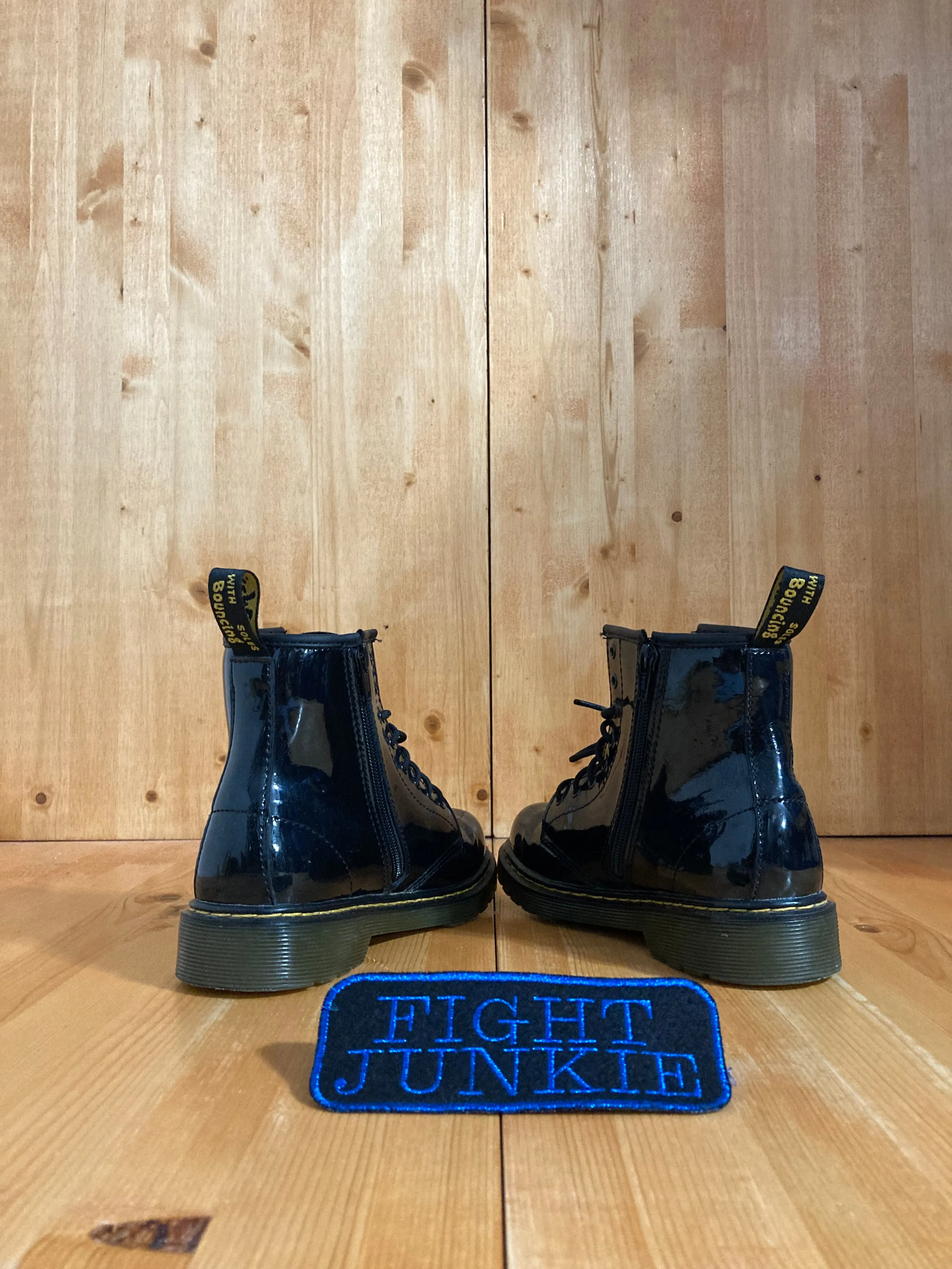 DR MARTENS DOC MARTENS AIRWAIR Women's Size 5 Patent Leather 8 Eye Lace Up Boots Black