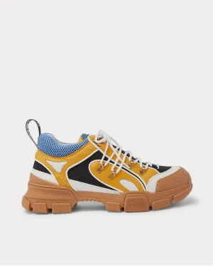 Flashtrek Rubber, Leather, Mesh and Suede  Yellow low top sneakers