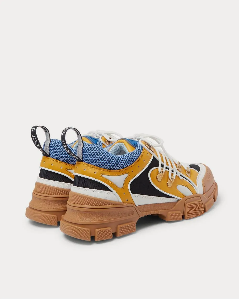 Flashtrek Rubber, Leather, Mesh and Suede  Yellow low top sneakers