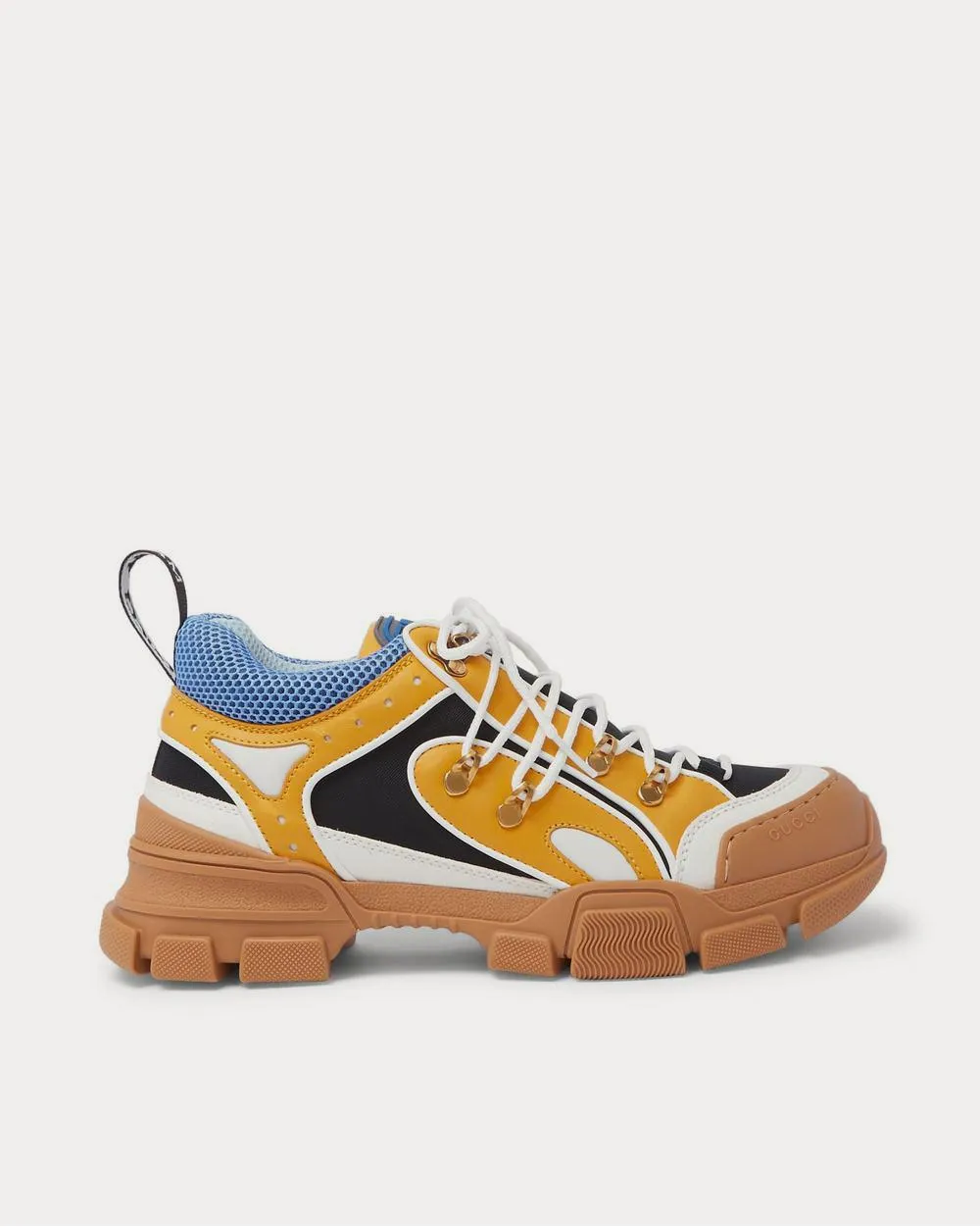 Flashtrek Rubber, Leather, Mesh and Suede  Yellow low top sneakers
