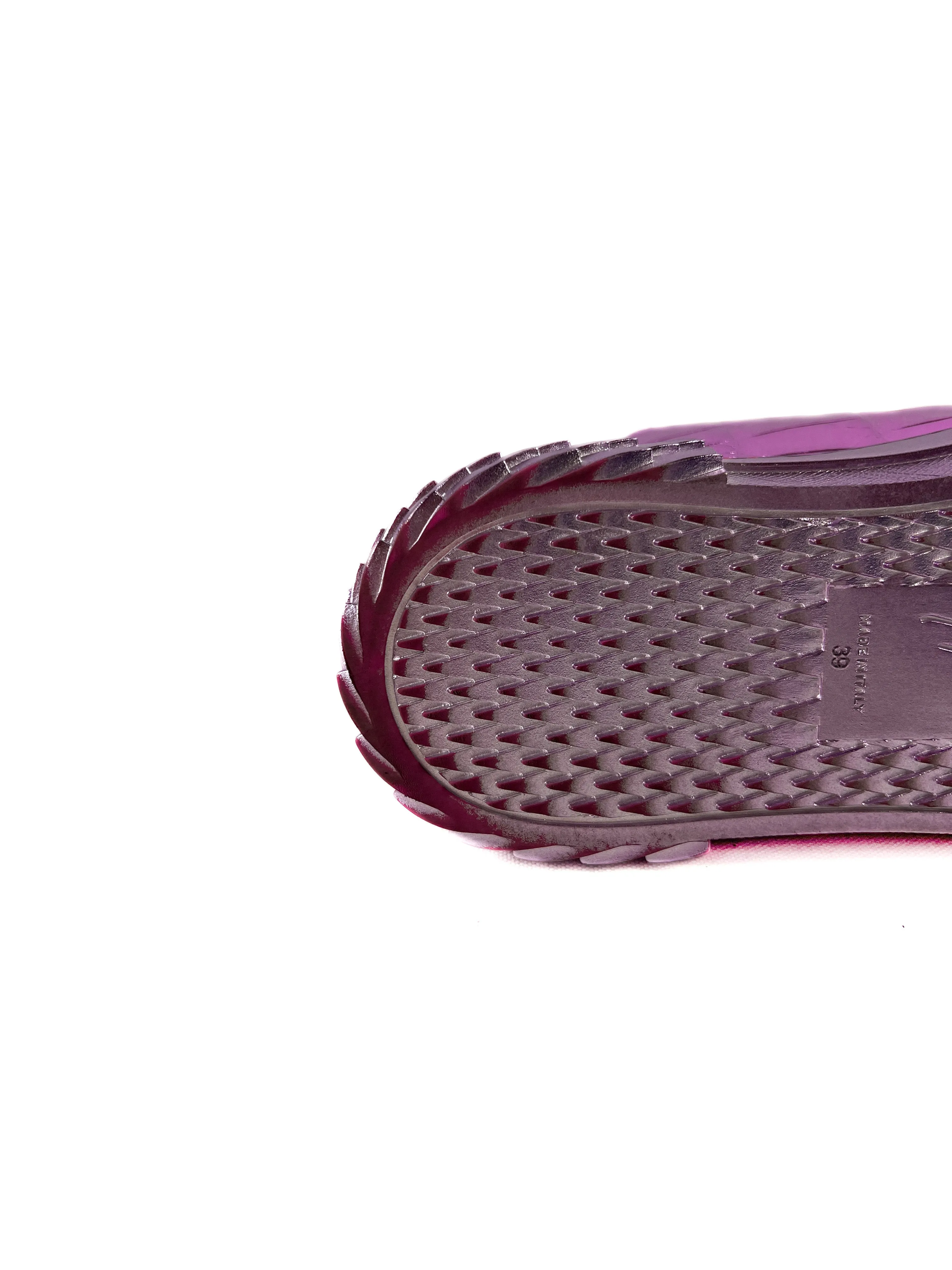 Giuseppe Zanotti purple metallic embossed sneakers size 39