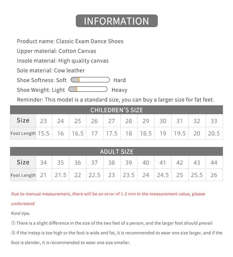 Grading Test Dance Shoes Training Ballet Soft Sole Shoes