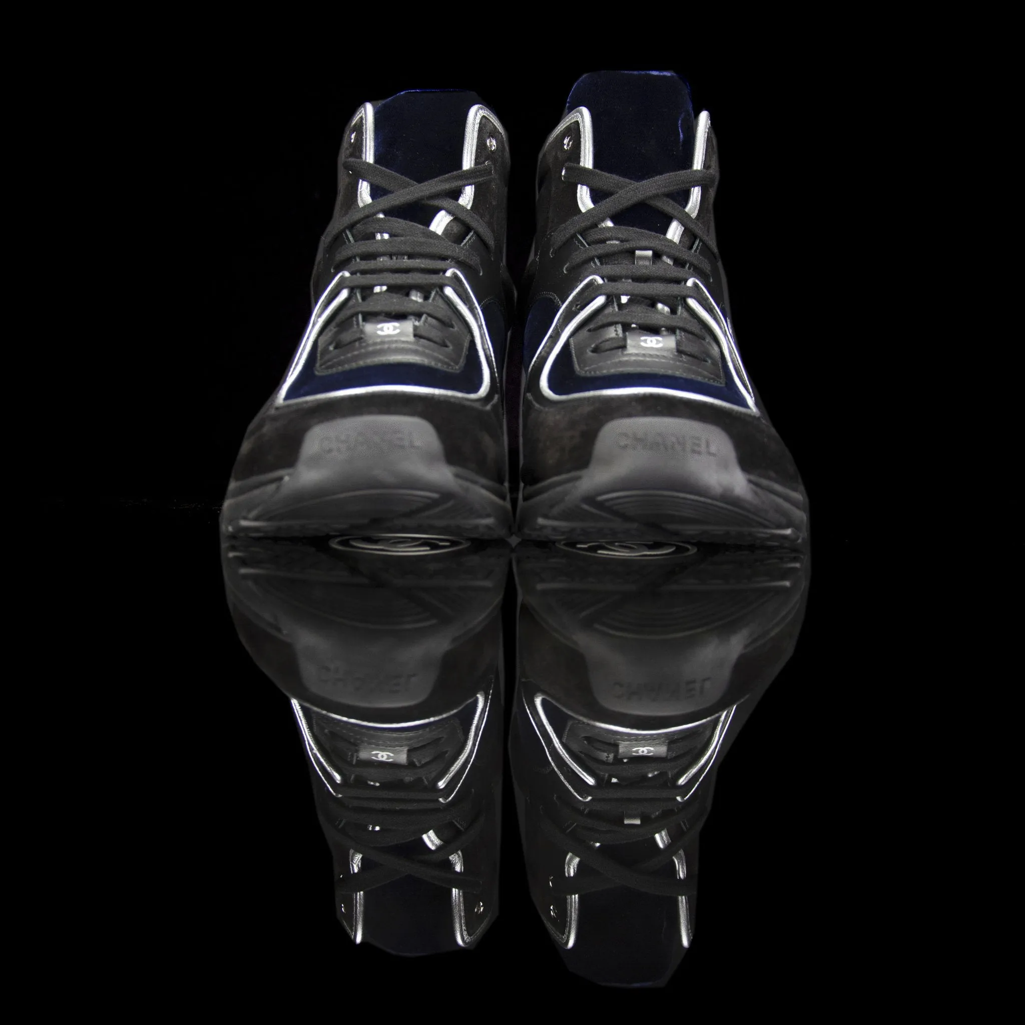 High Top Sneakers CC Leather Suede Velour