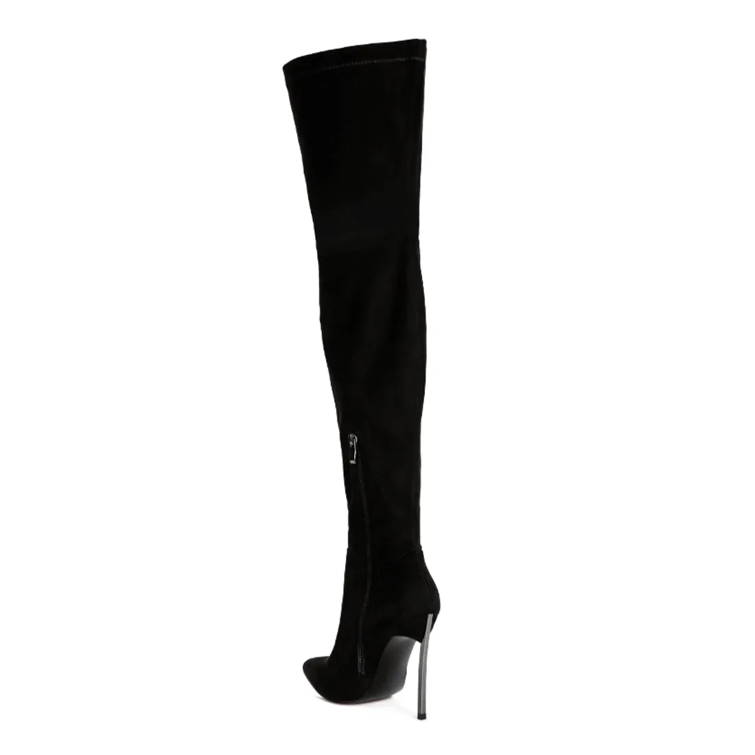 Jaynetts Stretch Suede Micro High Knee Boots