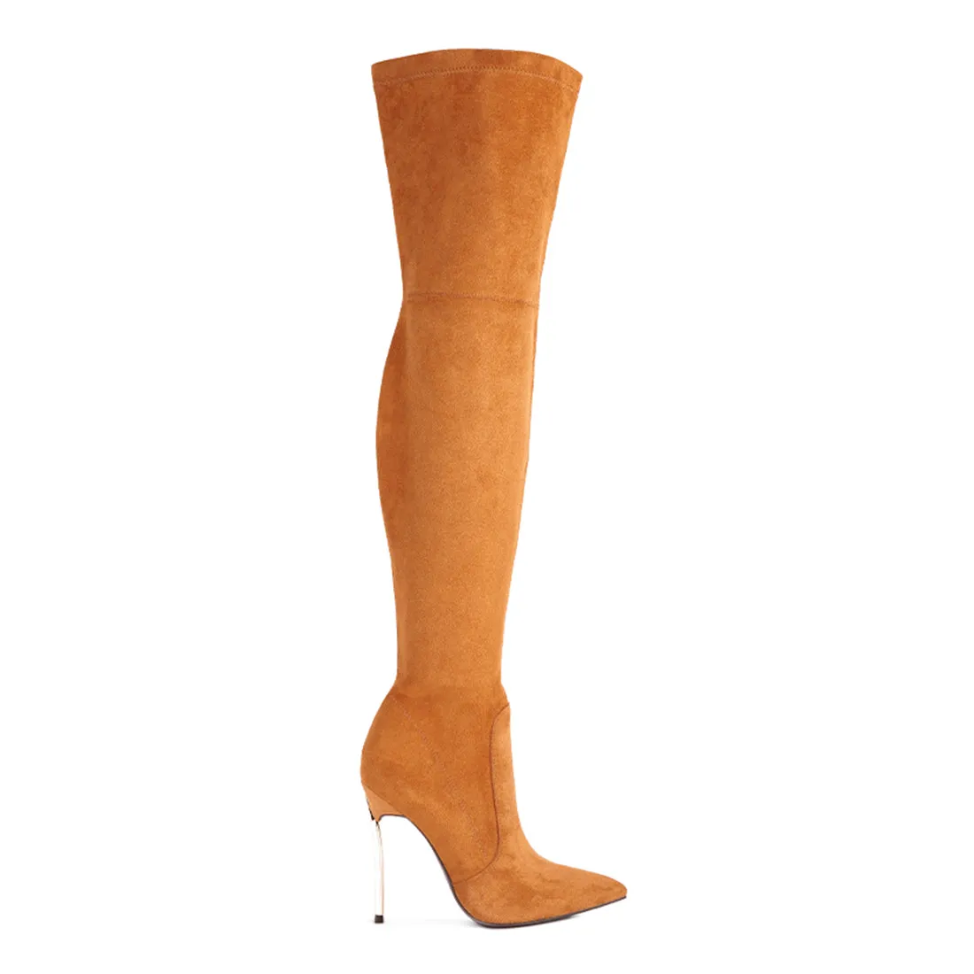 Jaynetts Stretch Suede Micro High Knee Boots