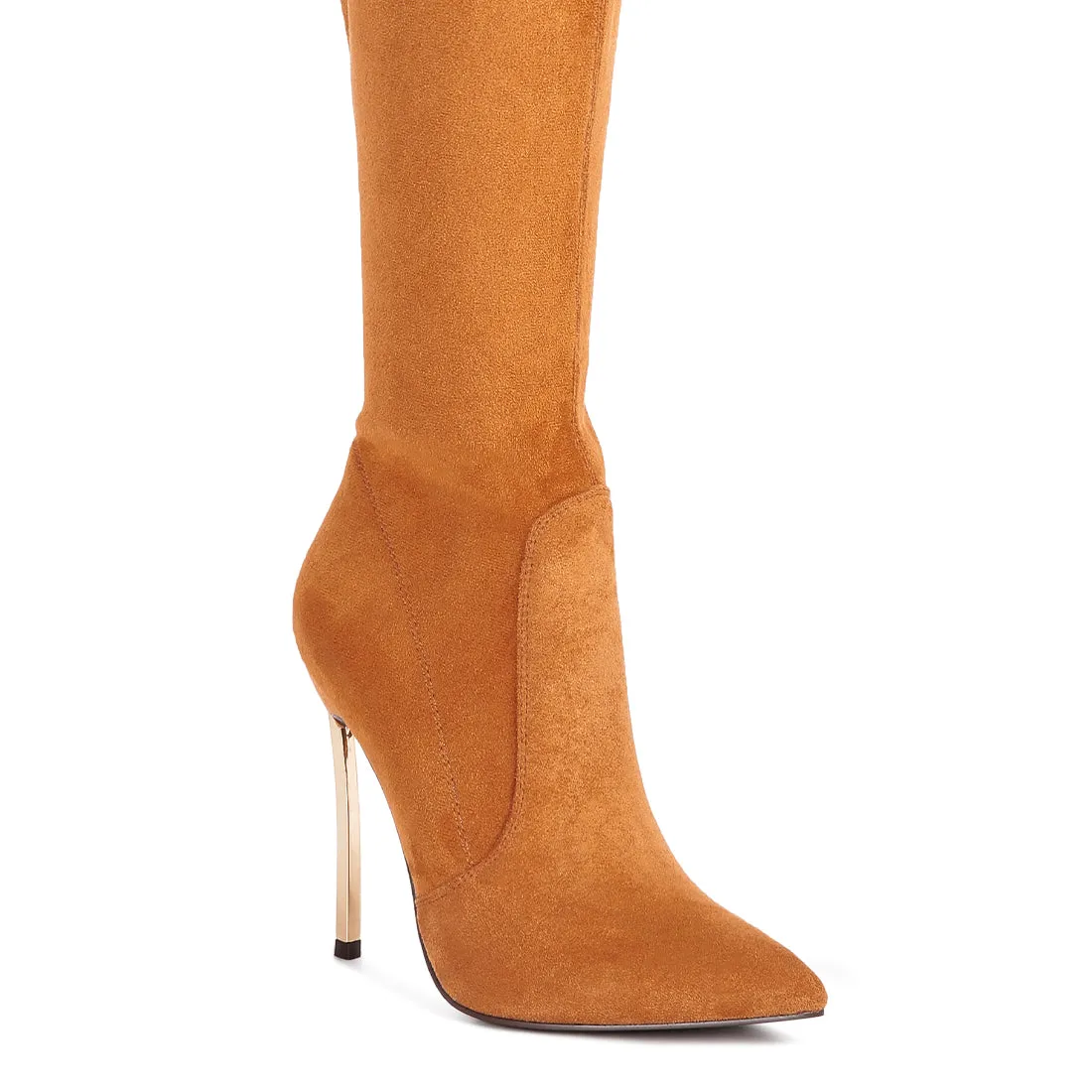 Jaynetts Stretch Suede Micro High Knee Boots