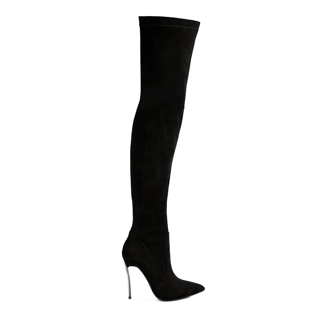 Jaynetts Stretch Suede Micro High Knee Boots