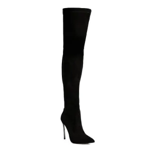 Jaynetts Stretch Suede Micro High Knee Boots