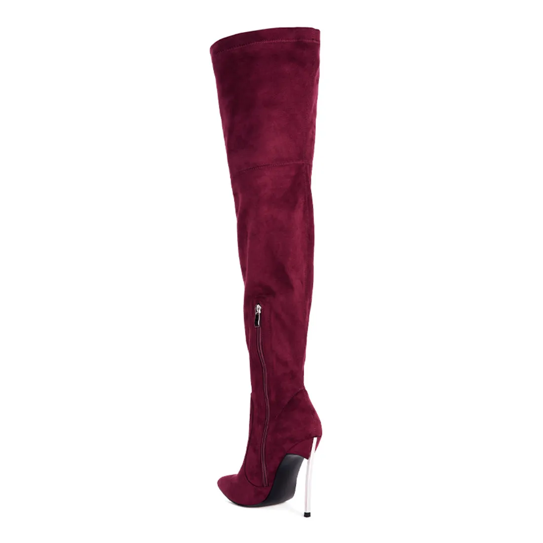 Jaynetts Stretch Suede Micro High Knee Boots