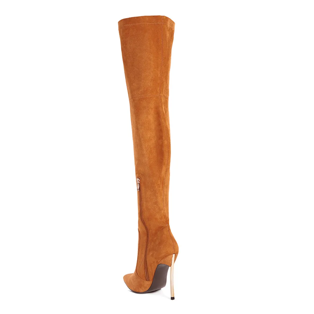 Jaynetts Stretch Suede Micro High Knee Boots