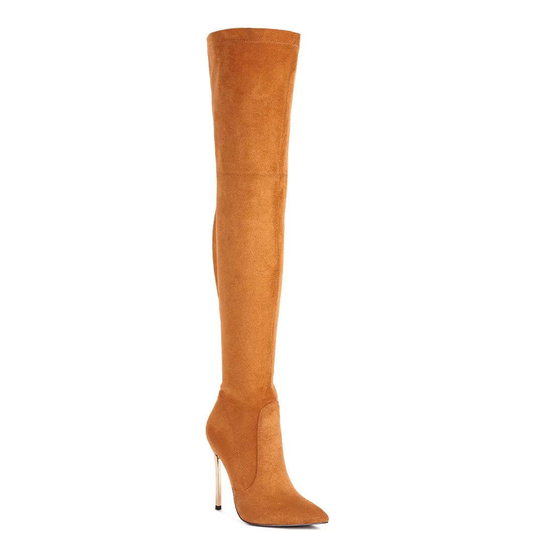 Jaynetts Stretch Suede Micro High Knee Boots