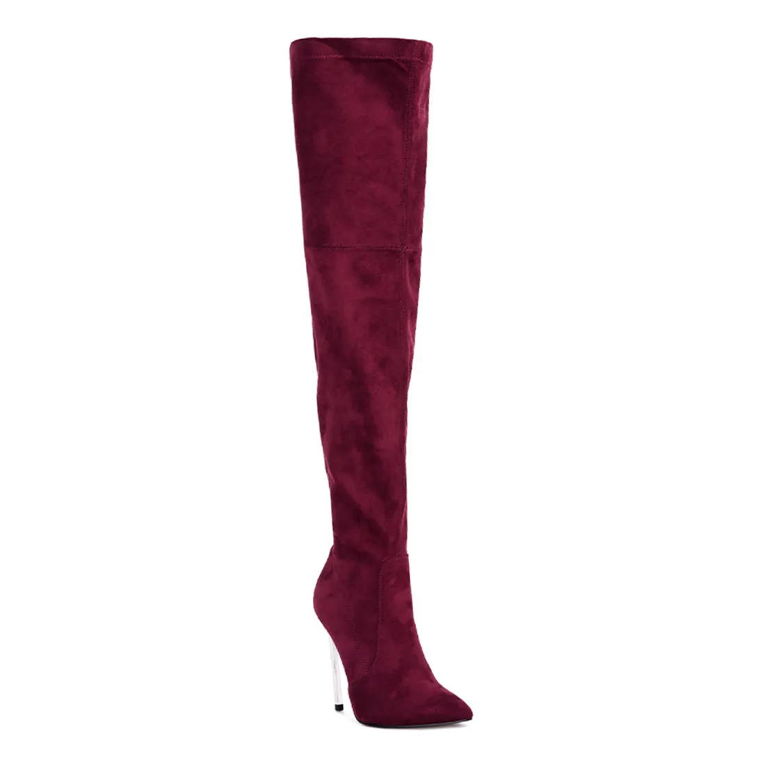 Jaynetts Stretch Suede Micro High Knee Boots