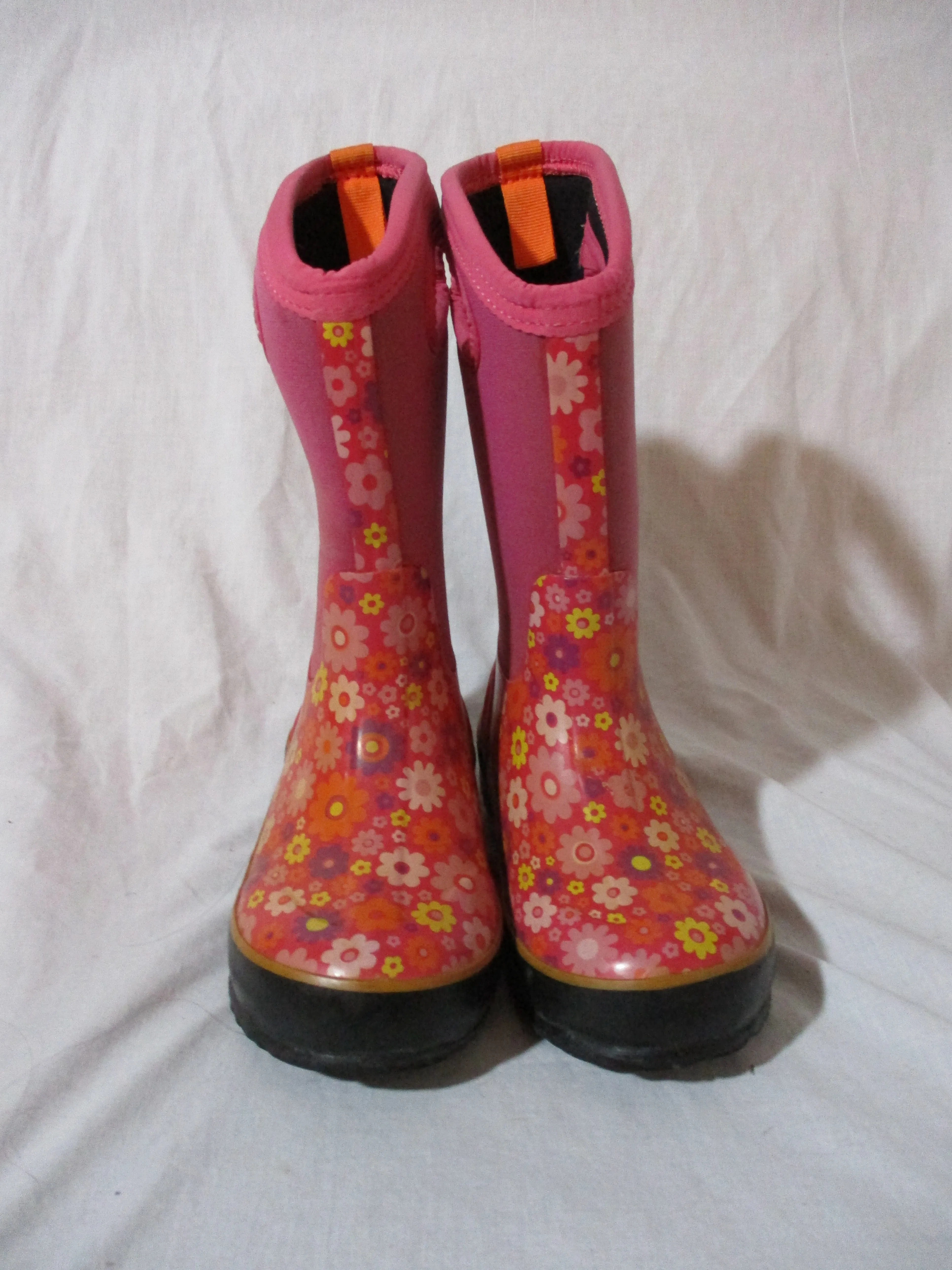 Kids Girls Youth BOGS RAINBOOT Floral Wellies Rain Snow Boots 1 PINK Puddle Jumpers