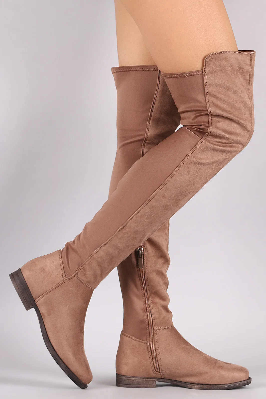 Liliana Suede Elastane Panel OTK Boots