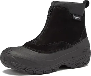LONDON FOG Holborn Snow Boots for Men - Suede Leather Waterproof, Lined Insulated Zip Up Men’s Winter Snow Boots Size 11