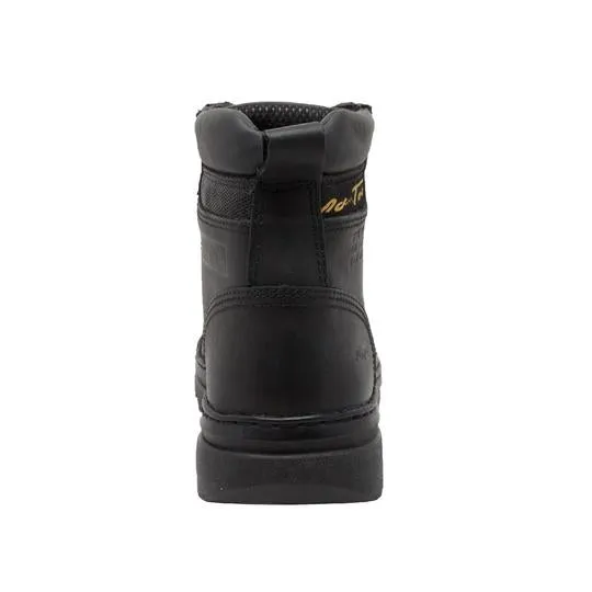 Men's 6" Black Steel Toe Hiker Leather Boots
