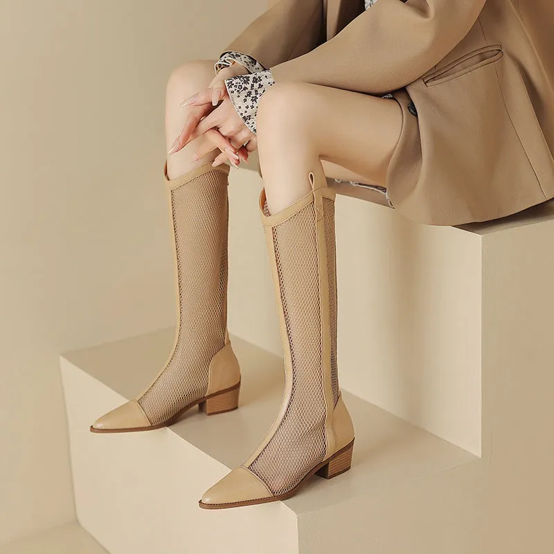 Mesh Cowboy Boots