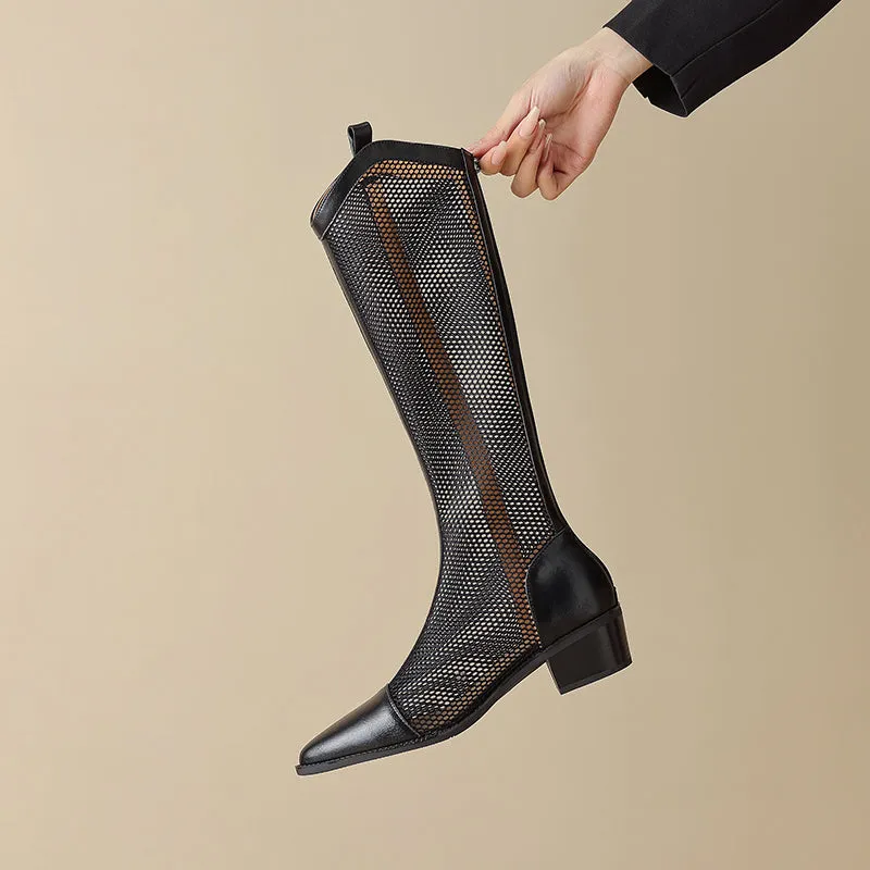 Mesh Cowboy Boots