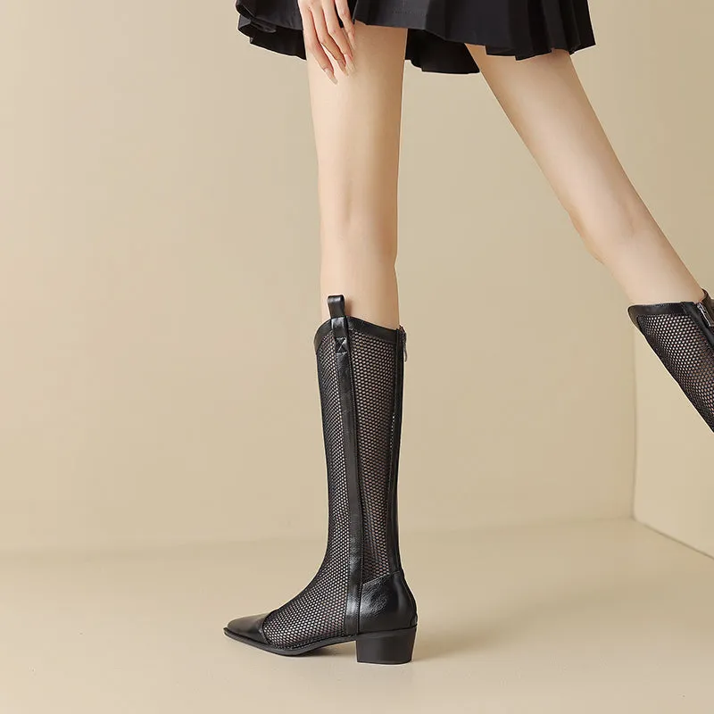 Mesh Cowboy Boots
