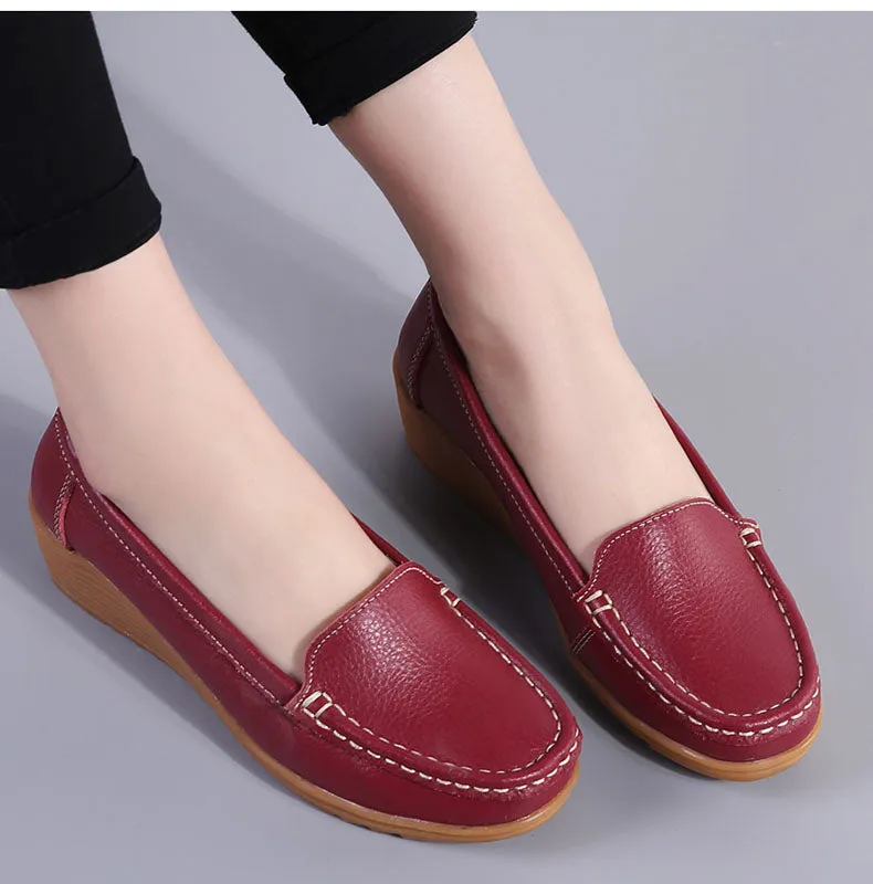 Nanccy Women Flats Spring Summer Genuine Leather Casual Loafers