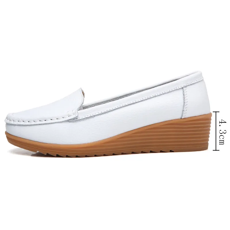 Nanccy Women Flats Spring Summer Genuine Leather Casual Loafers