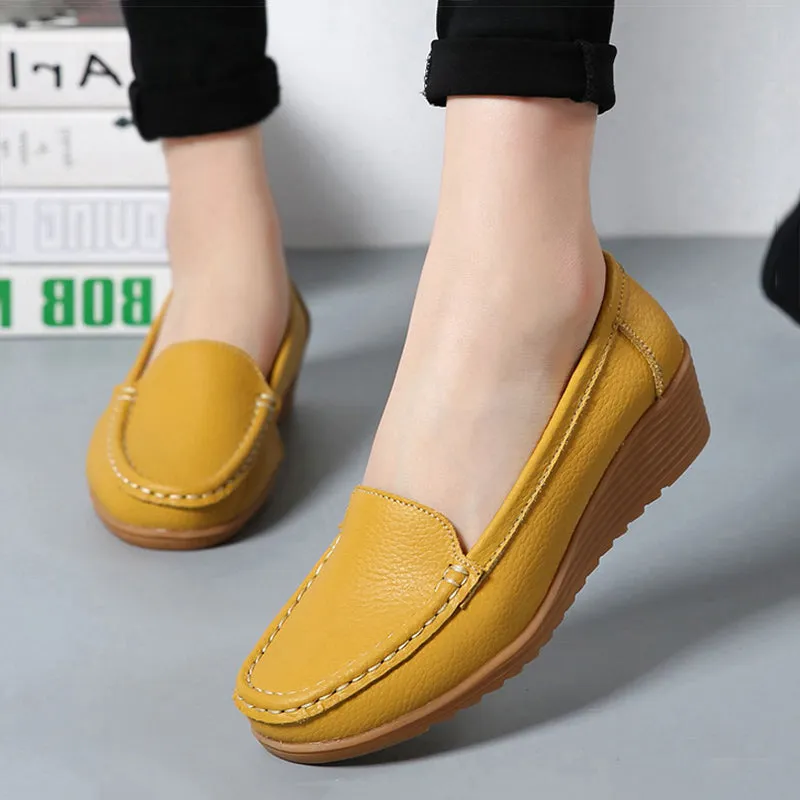 Nanccy Women Flats Spring Summer Genuine Leather Casual Loafers