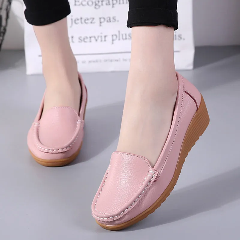 Nanccy Women Flats Spring Summer Genuine Leather Casual Loafers