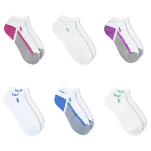 Polo Ralph Lauren Women's 6-Pack Contrast Sole With Pop Low Cut Socks
