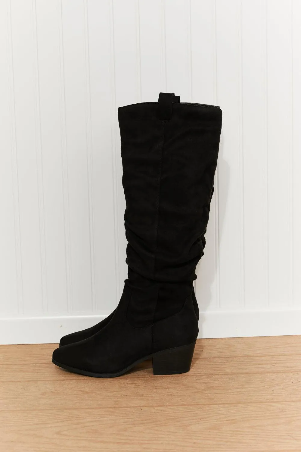 Qupid Around Town Scrunchy Knee High Boots