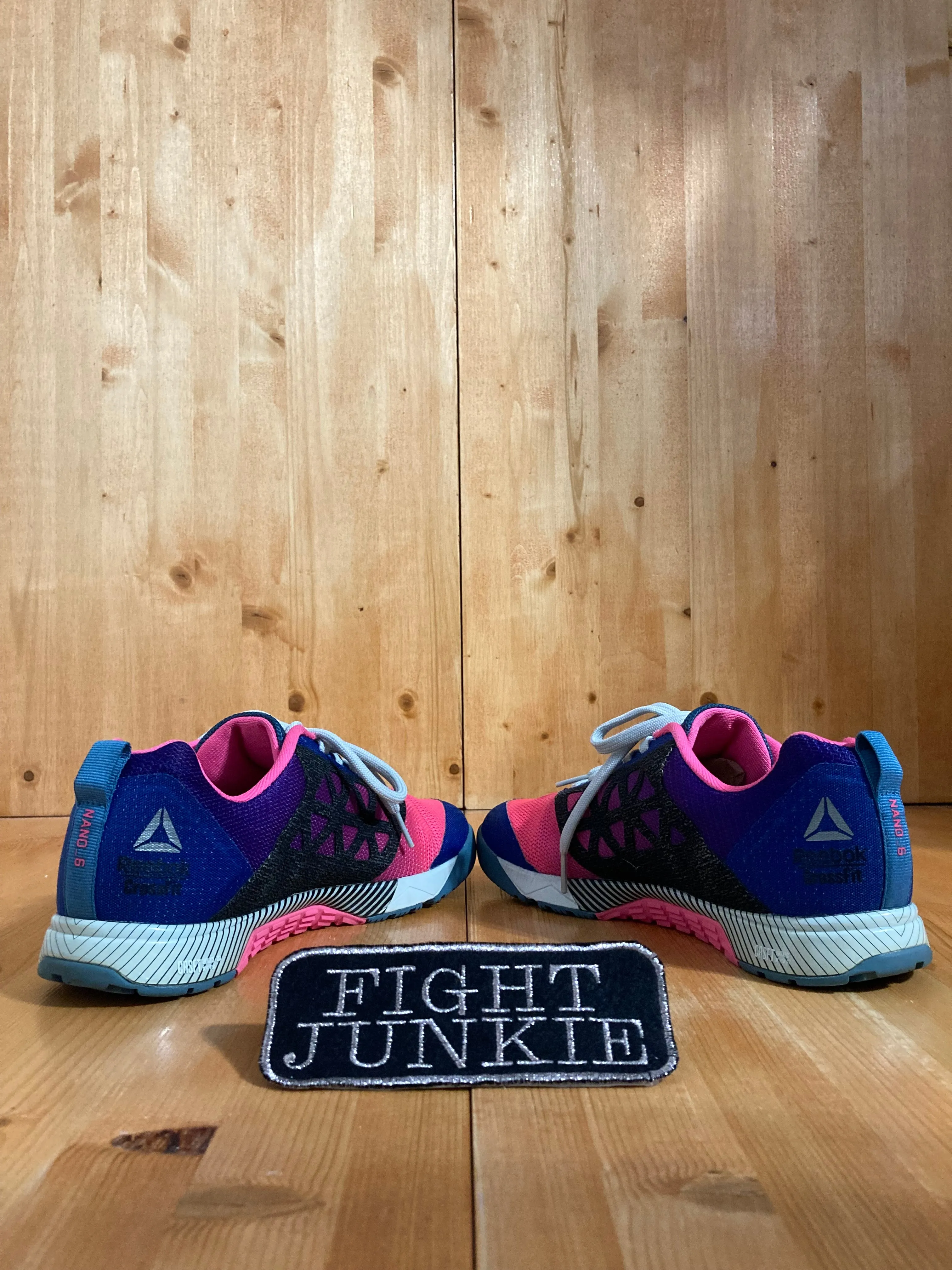 REEBOK NANO 6 Women's Size 9.5 Kevlar Running Cross Fit Training Shoes Sneakers Blue & Pink B14491