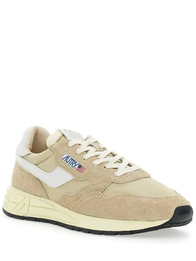 'Reel Wind' Beige Low Top Sneakers With Logo Detail In Suede Man