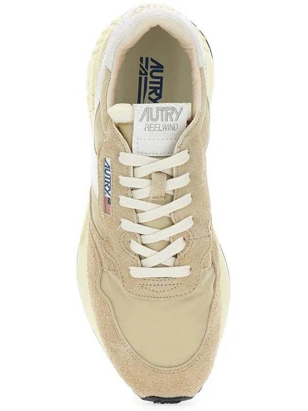 'Reel Wind' Beige Low Top Sneakers With Logo Detail In Suede Man