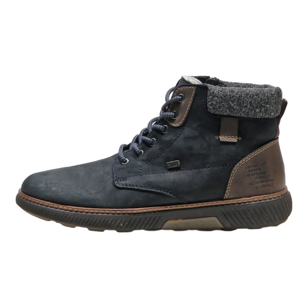 RIEKER Chukka Boots Black Leather Mens UK 10.5