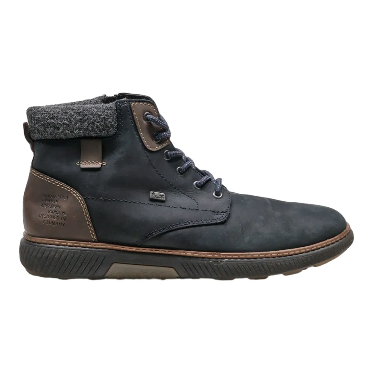 RIEKER Chukka Boots Black Leather Mens UK 10.5